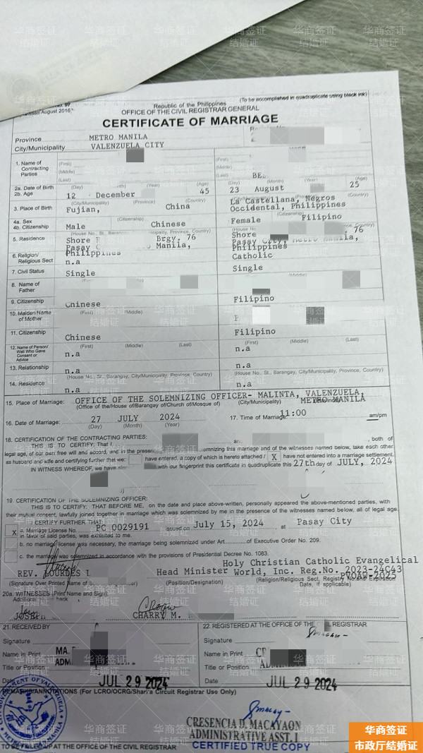 菲律宾东民都洛省怎么领取市政厅结婚证(所需材料)